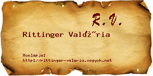 Rittinger Valéria névjegykártya